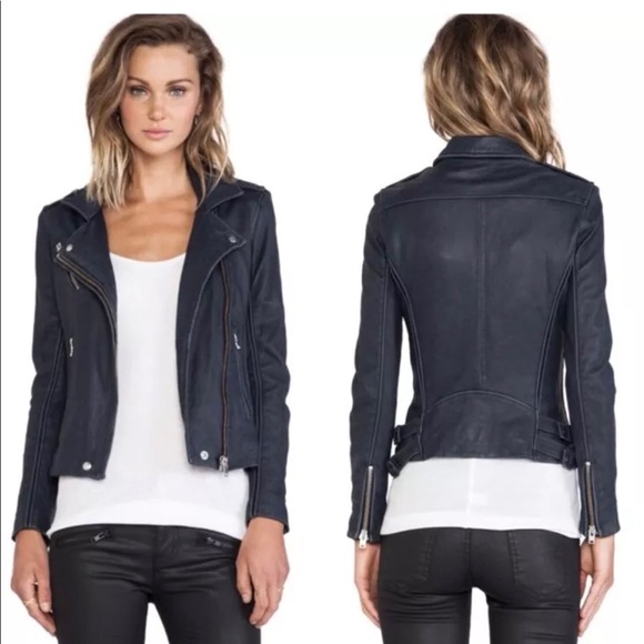 iro navy leather jacket